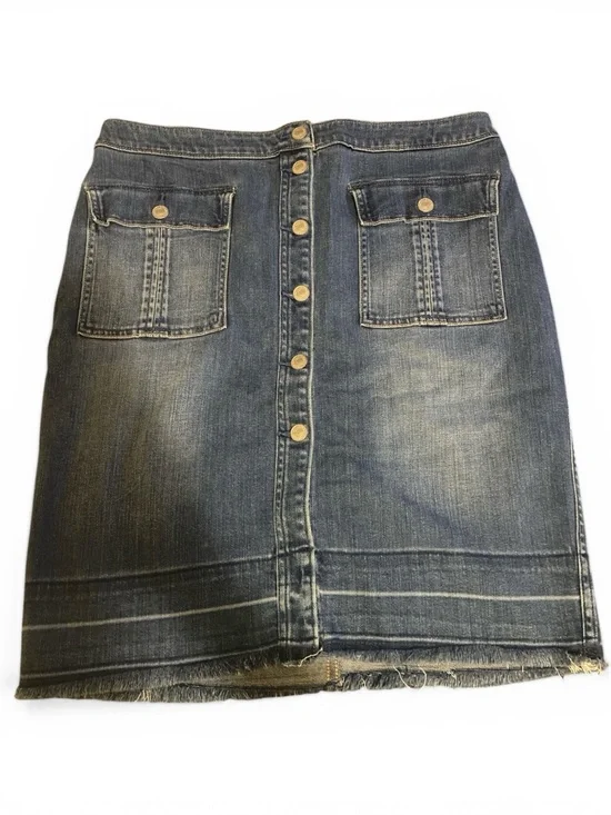 Abercrombie & Fitch Button-Front Denim Mini Skirt - Blue - Picture 3 of 4